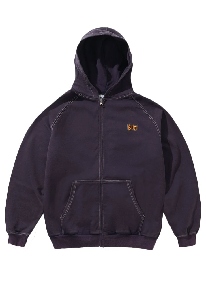 FELPA CAPPUCCIO BUTTER GOODS SKETCH ZIP-THRU HOOD EGGPLANT S (Size S)