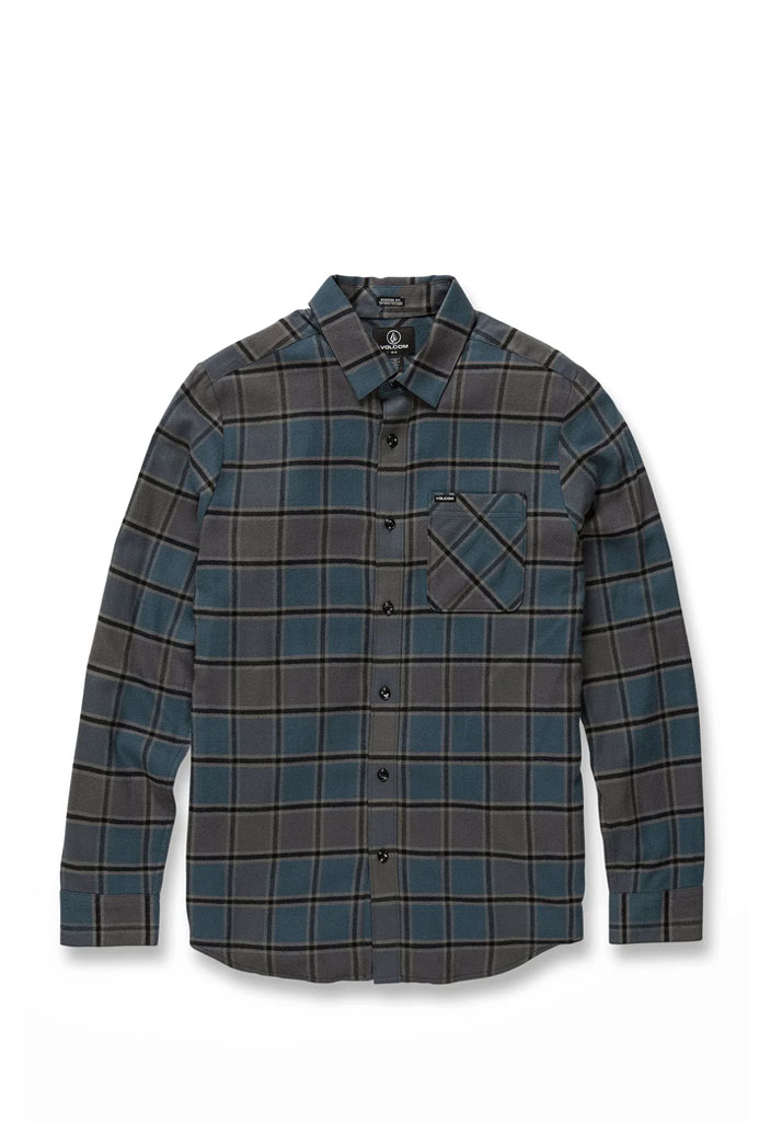 CAMICIA MANICHE LUNGHE VOLCOM CADEN PLAID LS MARINA BLUE S (Taglia S)
