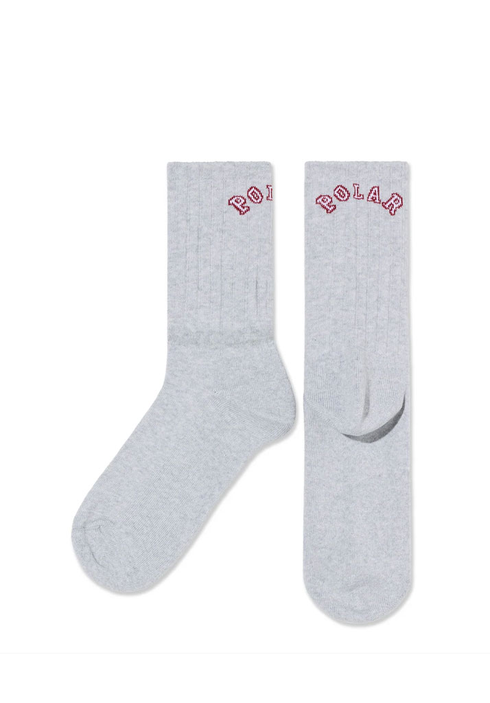 CALZE POLAR SKATE CO. LARGE RIB SOCKS COLLEGE HEATHER GREY 39-42 (Size 39-42)