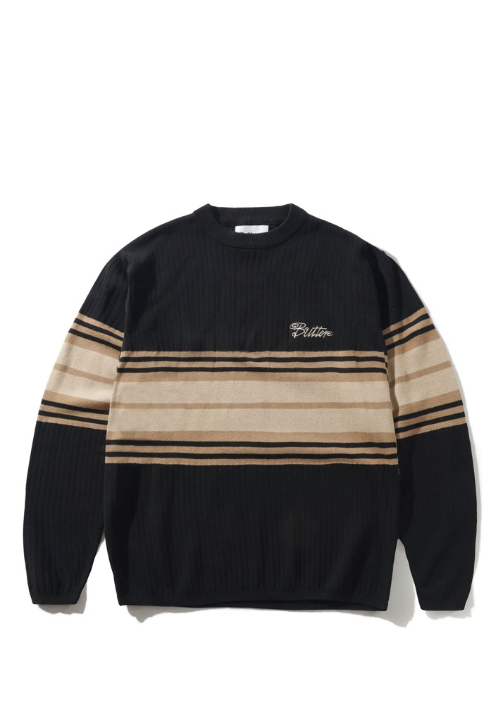 MAGLIONE BUTTER GOODS CREST KNIT SWEATER BLACK M (Size M)