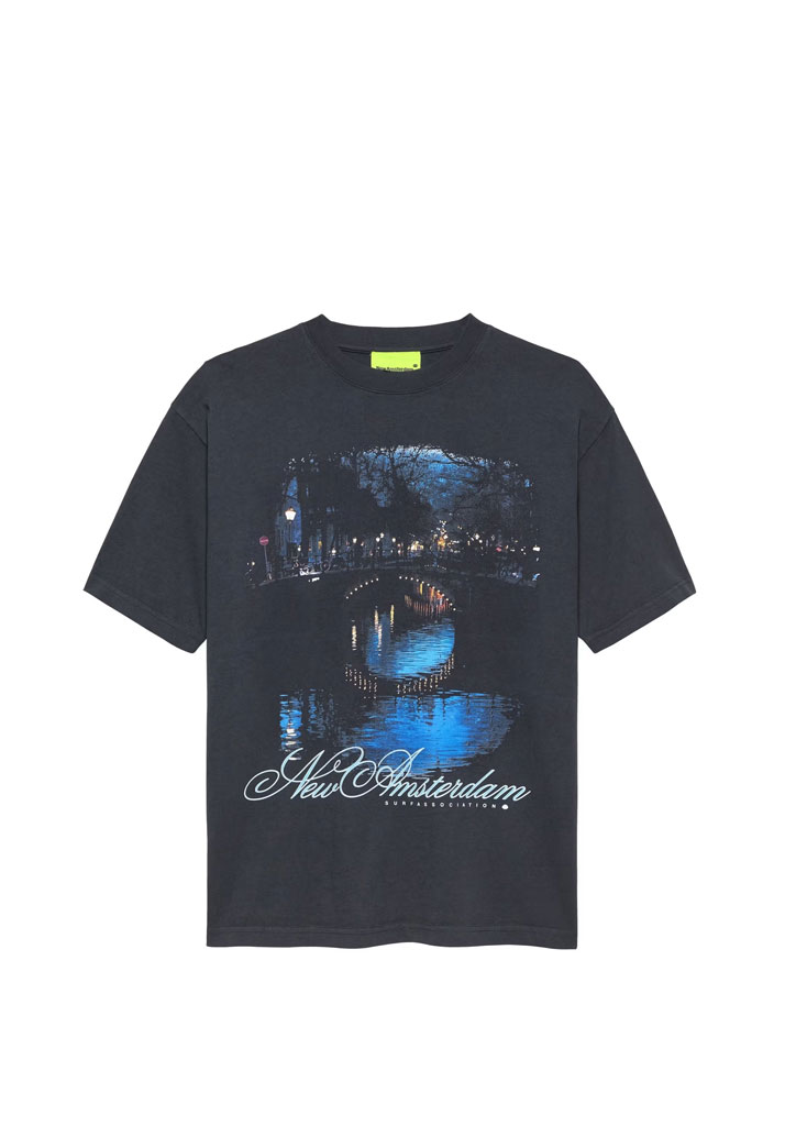 T-SHIRT MANICHE CORTE NEW AMSTERDAM CITY OF WATER TEE CAVIAR M (Size M)