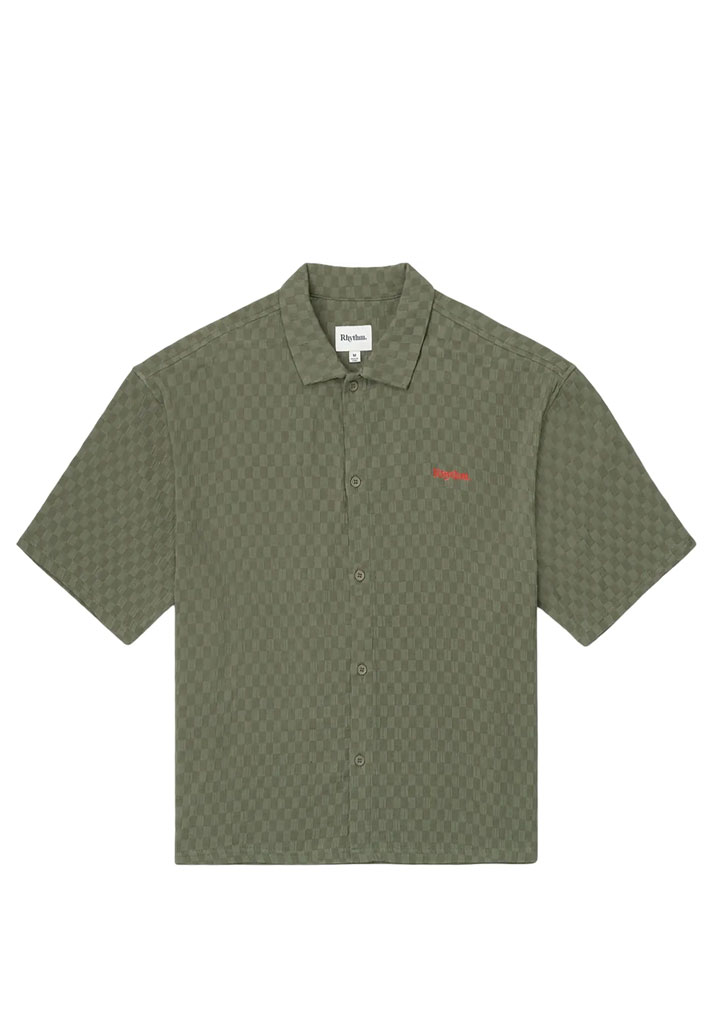 CAMICIA MANICHE CORTE RHYTHM WASH CHECK RELAXED SS SHIRT GREEN S (Size S)
